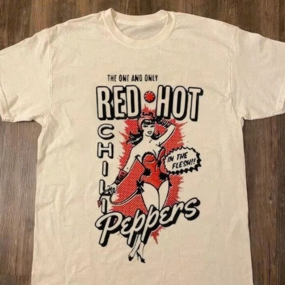 Vintage 90s Red Hot Chili Peppers T-Shirt White The One And Only In The Flesh - Picture 2 of 4